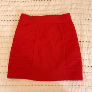 H&M Red Mini Skirt Stretchy size 2